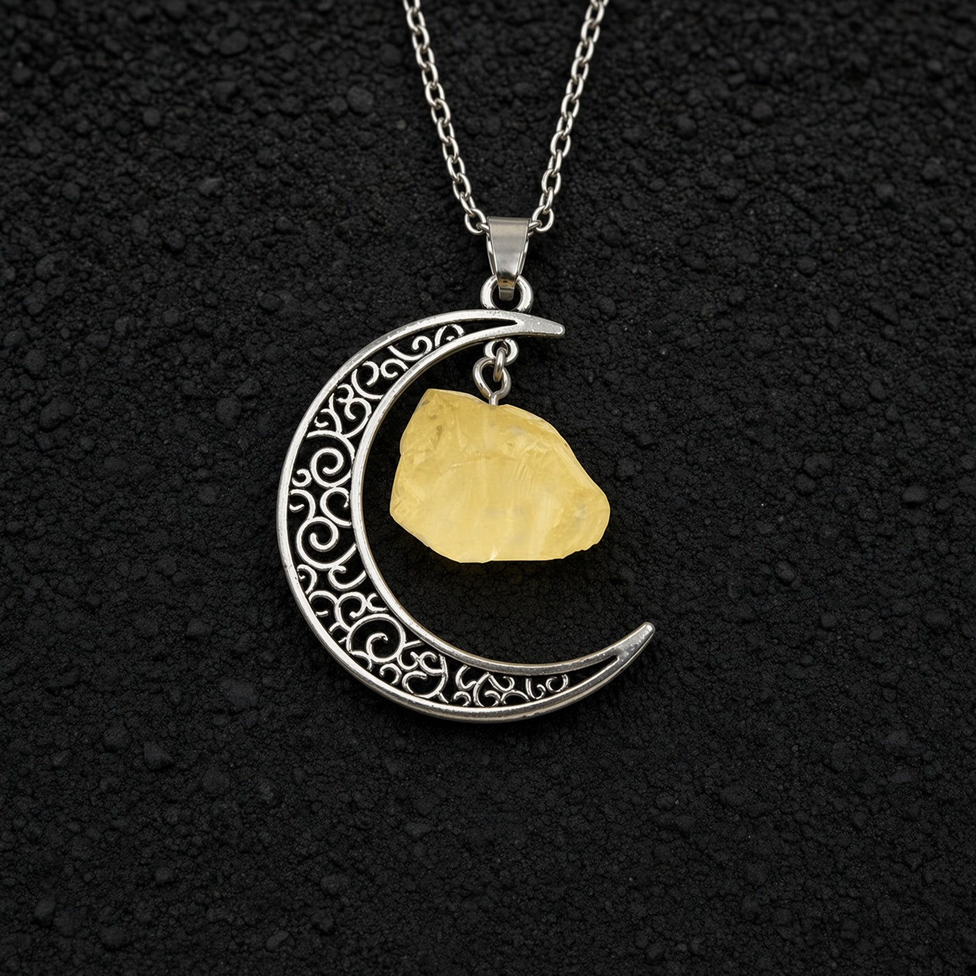 Selene's Crescent Crystal Necklace