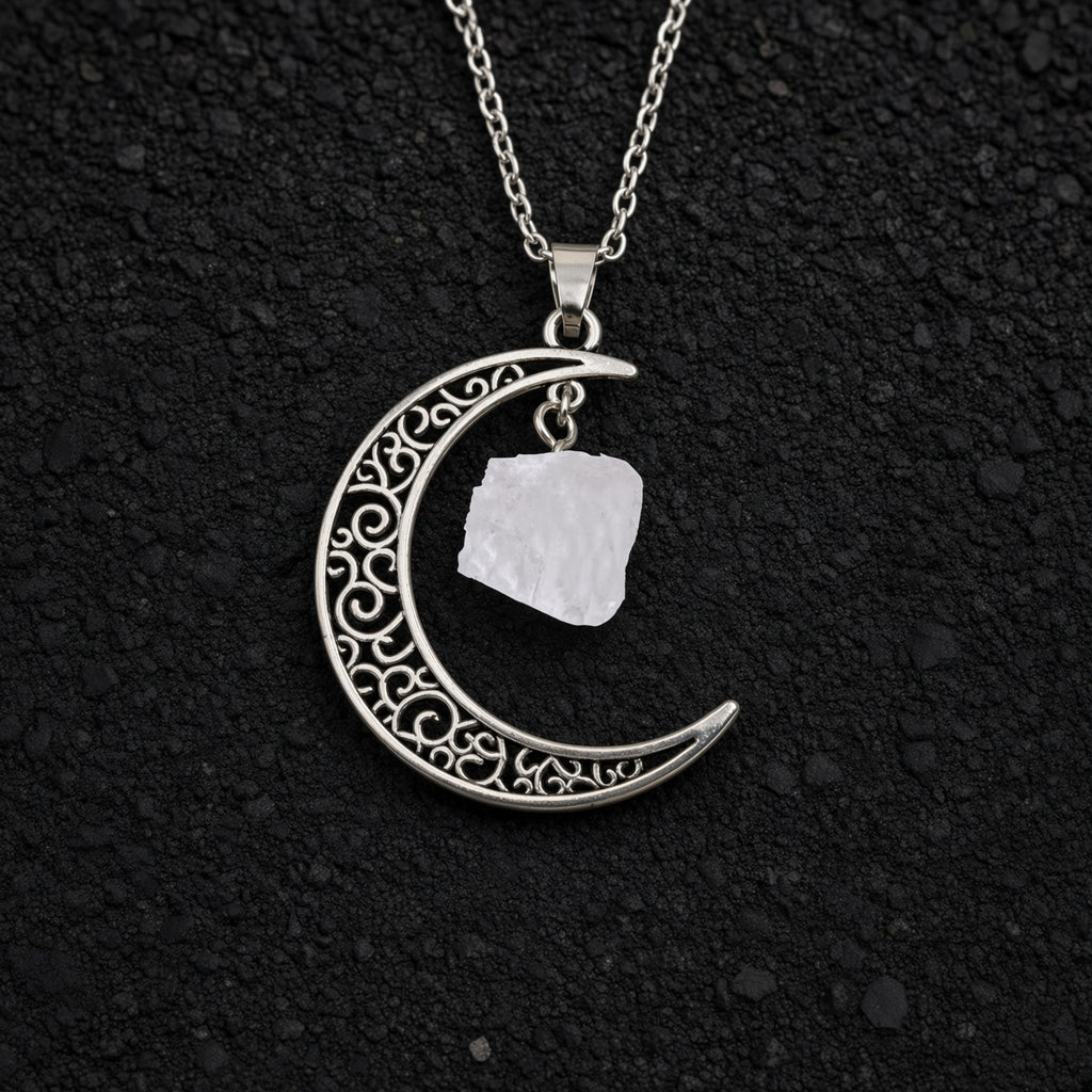 Selene's Crescent Crystal Necklace