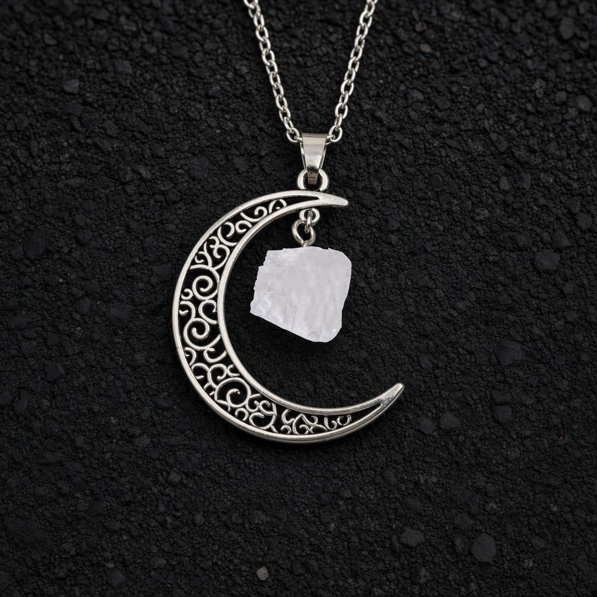 Selene's Crescent Crystal Necklace