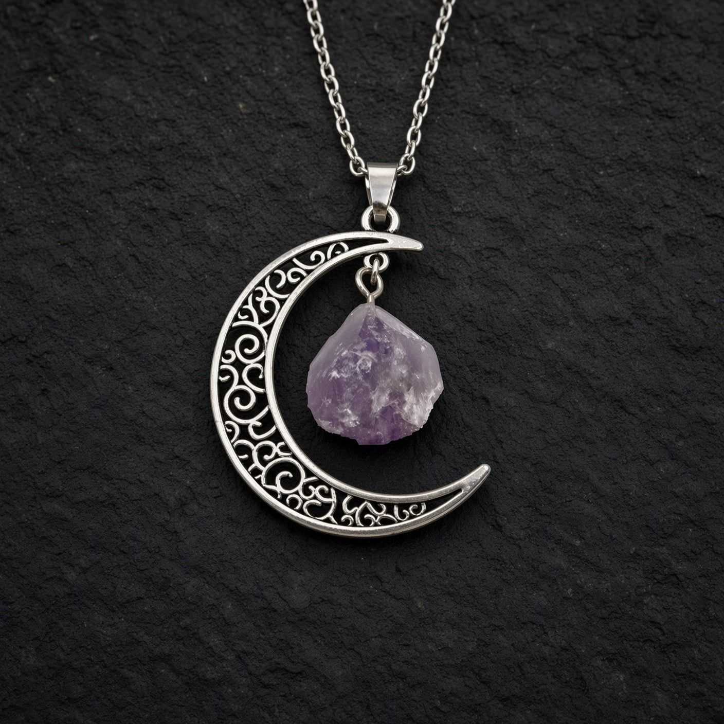 Selene's Crescent Crystal Necklace