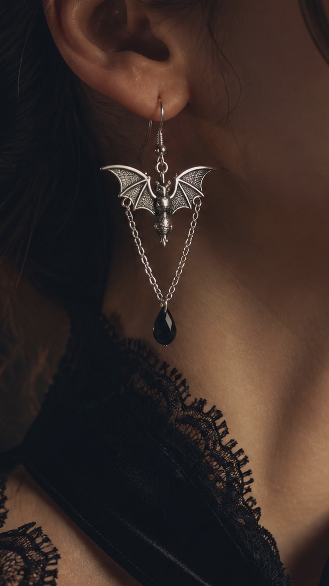 Hanging Bat Earrings reel
